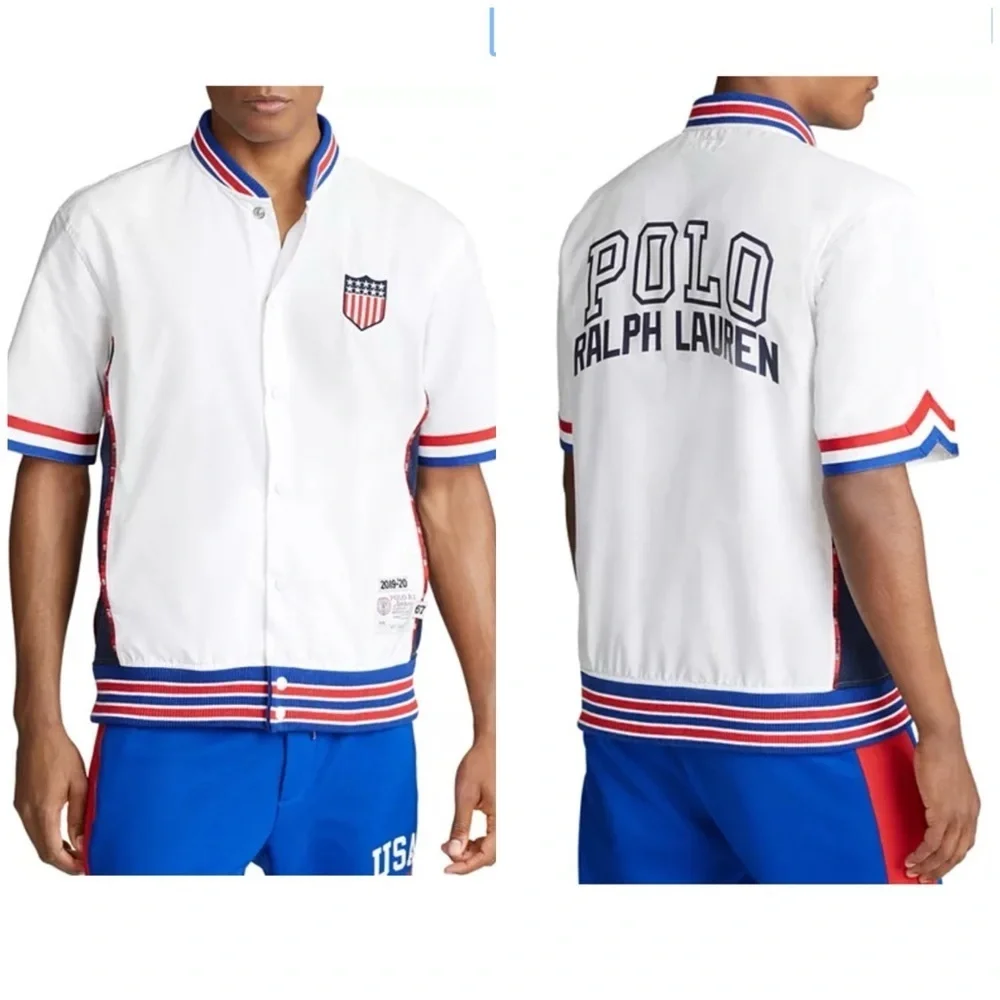 Polo Ralph Lauren Warm Up Shirt Mens Small Shield Jacket Classic Fit Preppy USA
